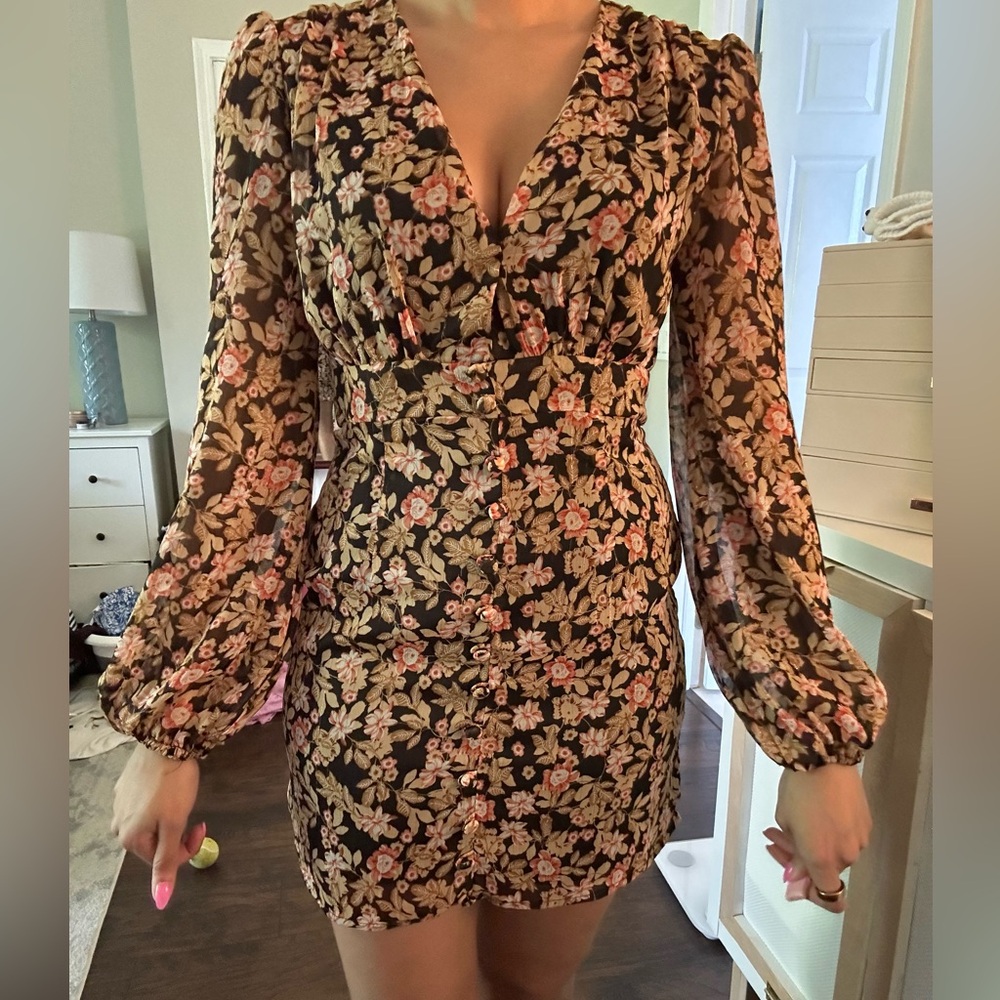 Black and beige dress